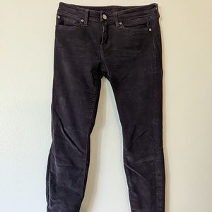 Faded black corduroy pants